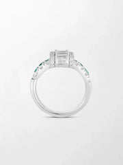 Emerald Baguette Clasp Ring
