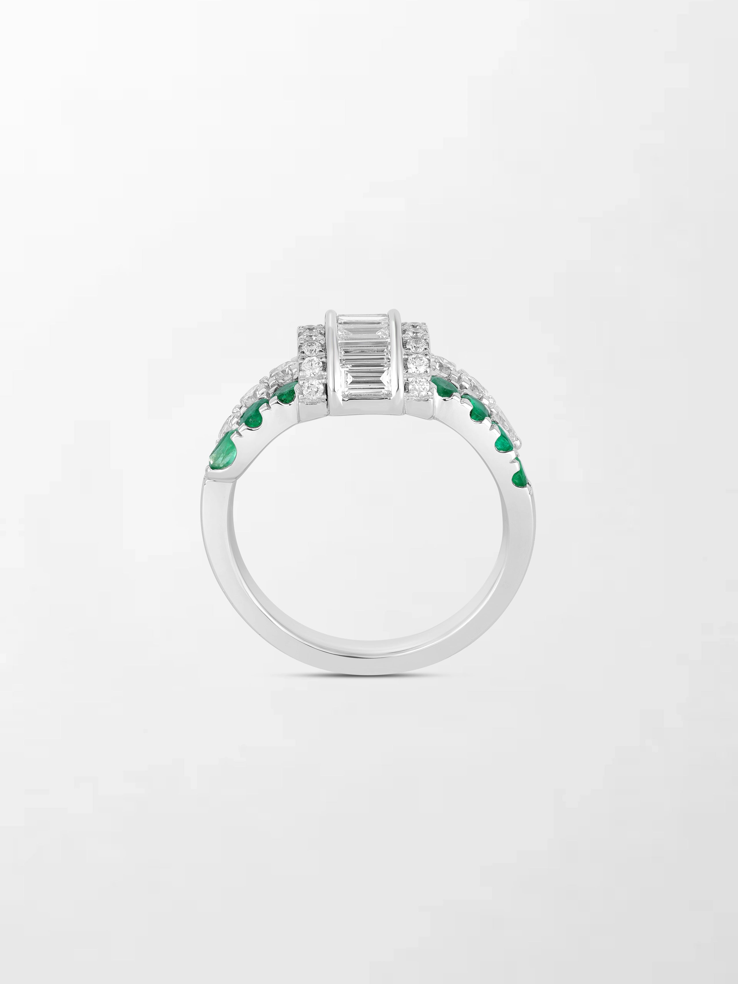 Emerald Baguette Clasp Ring