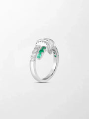 Emerald Baguette Clasp Ring