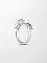Emerald Baguette Clasp Ring