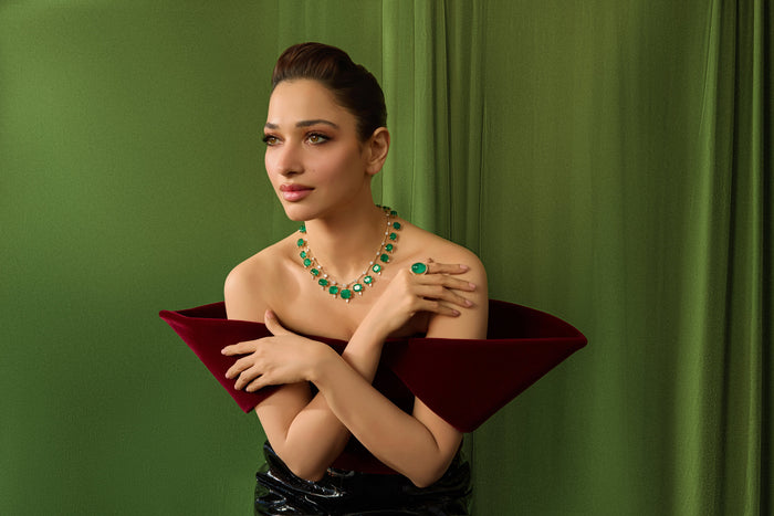 Vintage Cushion Emerald Necklace