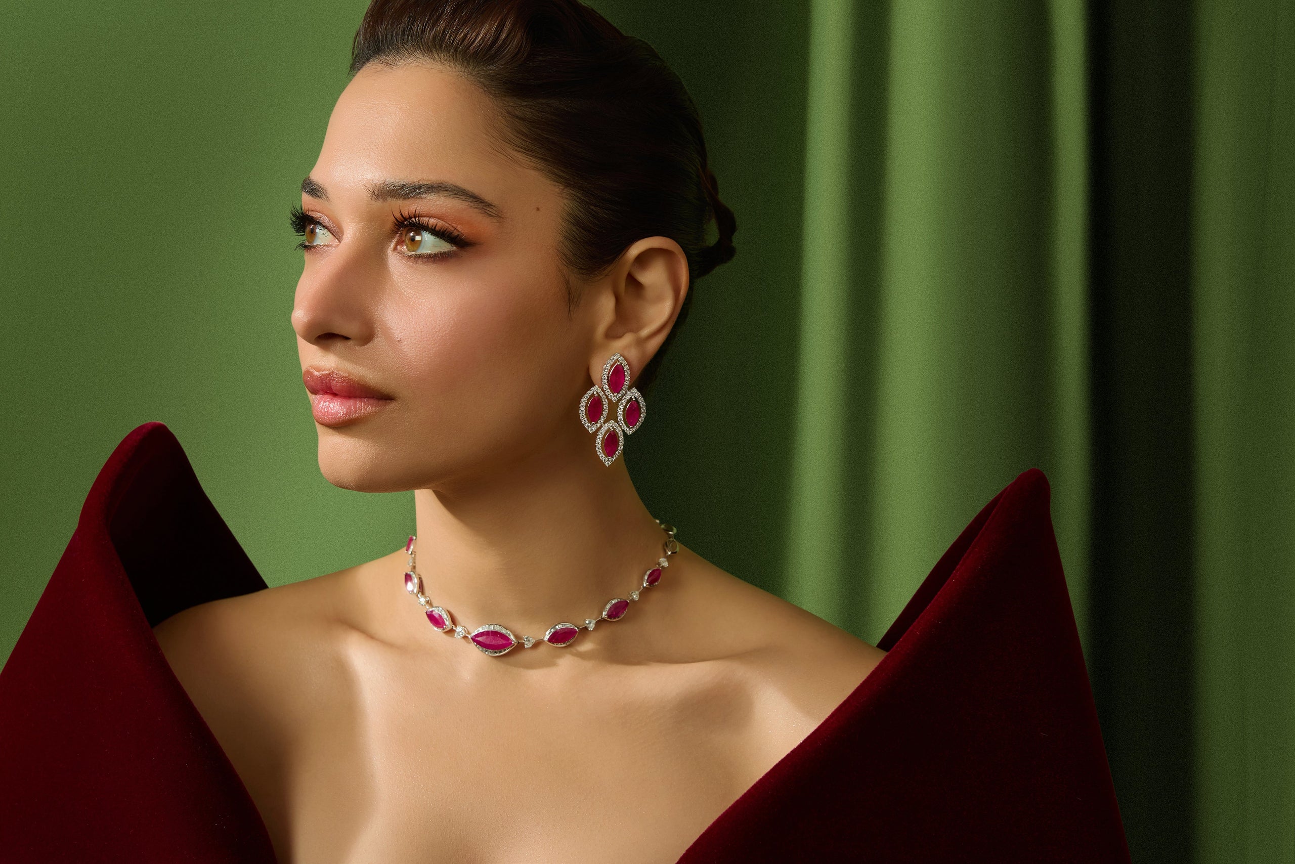 Scarlet Ruby & Diamond Necklace