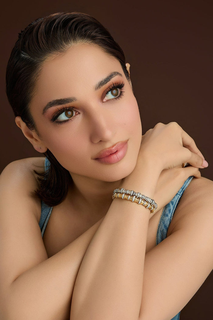 Snow Rondelle Stack Bracelet