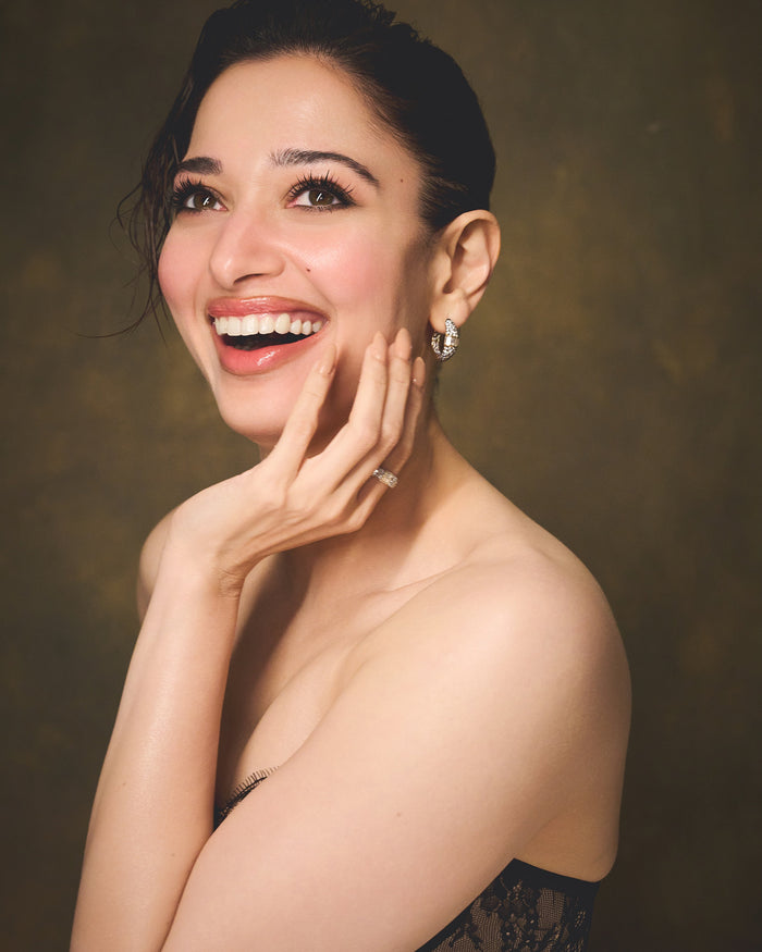 Rhodium Pavé Baguette hoops