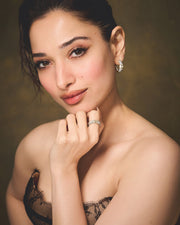 Rhodium Pavé Baguette hoops