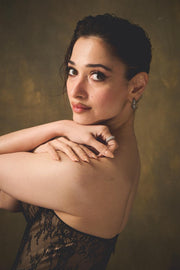 Rhodium Pavé Baguette hoops