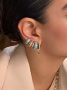 Blue Enamel Heart Emerald Climber