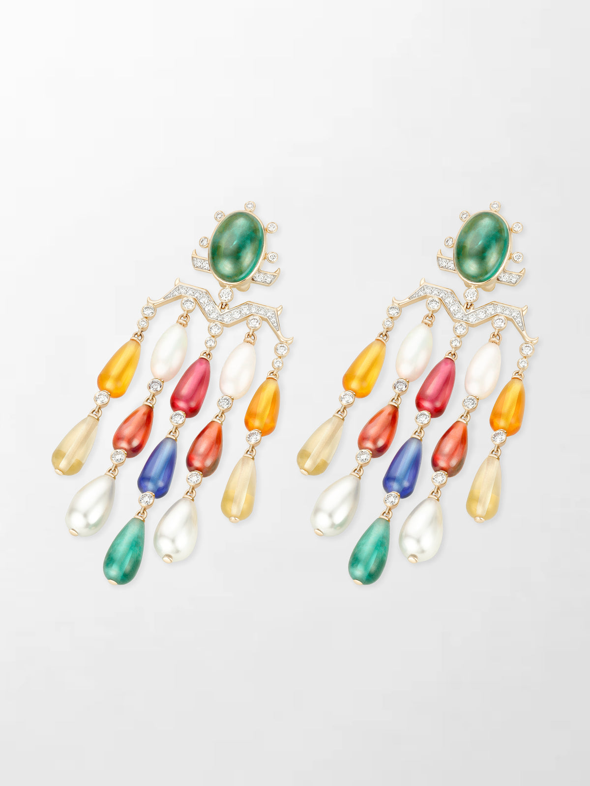 Multigem Lantern Chandelier Earrings