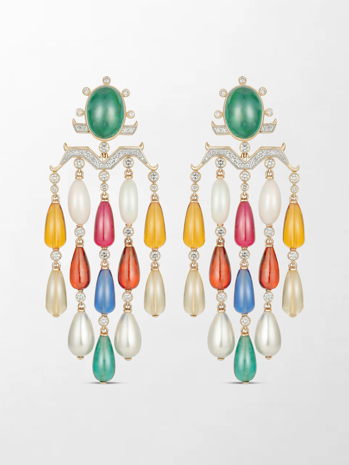 Multigem Lantern Chandelier Earrings